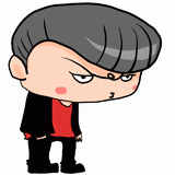 睨みつけてくるヤンキーのイラスト