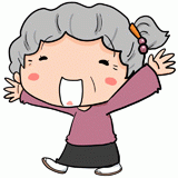 バンザイするおばあちゃんのイラスト