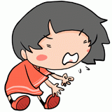 唾液を飛ばす女の子のイラスト