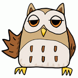 偉そうなふくろうのイラスト