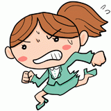 走る女性のイラスト