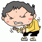 癇癪を起こす男の子のイラスト