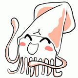 大笑いするイカのイラスト
