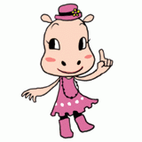 指差すカバのイラスト