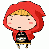 不安そうな赤ずきんのイラスト