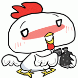 酔っ払うニワトリのイラスト