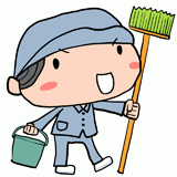 掃除する男性のイラスト