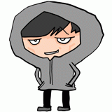 ニヤリと笑う不審者のイラスト