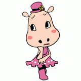 考えるカバのイラスト
