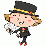 マジシャンの男性のイラスト