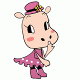驚くカバのイラスト