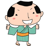 笑う江戸町人の男のイラスト