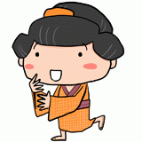 駆け寄る江戸の町娘のイラスト