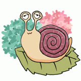 眠そうなカタツムリのイラスト