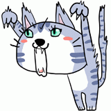 威嚇する猫のイラスト