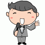 司会をする男性のイラスト