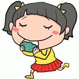 柏餅を食べる女の子のイラスト