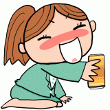 酔っ払う女性のイラスト