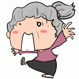 驚くおばあちゃんのイラスト