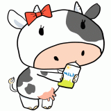 牛乳を持つ牛のイラスト