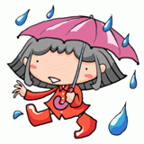 傘をさす女の子のイラスト
