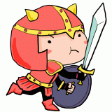 剣と盾と鎧の戦士のイラスト