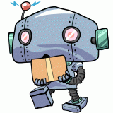 働くロボットのイラスト