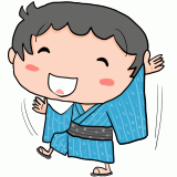 踊る浴衣の男の子のイラスト