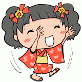踊る浴衣の女の子のイラスト