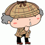 考える少年探偵のイラスト