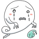 泣くお化けと人魂のイラスト