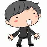 笑顔の男子学生のイラスト