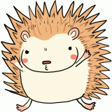 威嚇するハリネズミのイラスト