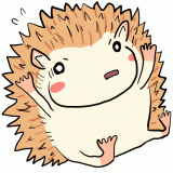 驚くハリネズミのイラスト