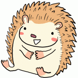 笑うハリネズミのイラスト