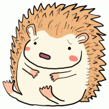 悩むハリネズミのイラスト