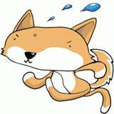 走る柴犬のイラスト