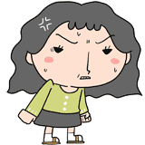 怒るおばさんのイラスト