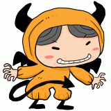 悪そうな笑顔の悪魔の子のイラスト