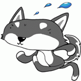 逃げる柴犬のイラスト