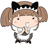 喜ぶメイドのイラスト