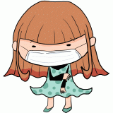 風を引いた女の子のイラスト