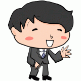 営業スマイルのサラリーマンのイラスト