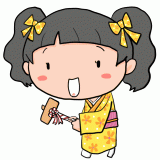 晴れ着の女の子のイラスト