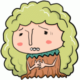 悲しそうな木の精霊のイラスト