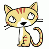 斜め上を見る猫のイラスト