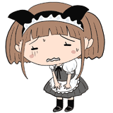 苦しそうなメイドのイラスト