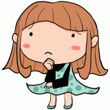 考える女の子のイラスト
