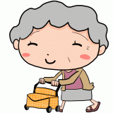 カートを押すおばあちゃんのイラスト
