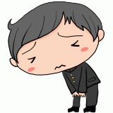 謝る中学生のイラスト